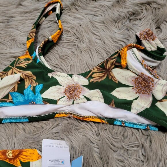 Dark Green Floral Bikini - Picture 2 of 7